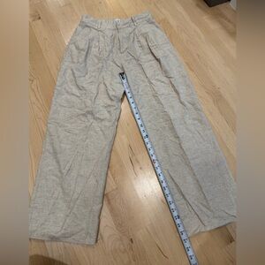 GAP Linen-Blend High Rise Trousers in Natural Beige